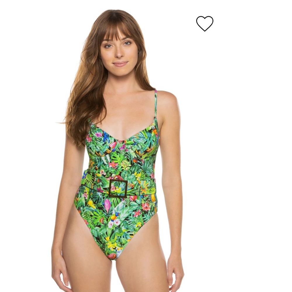 NWT Women’s WeWoreWhat Tropical Print One Piece Swimsuit, Size Small